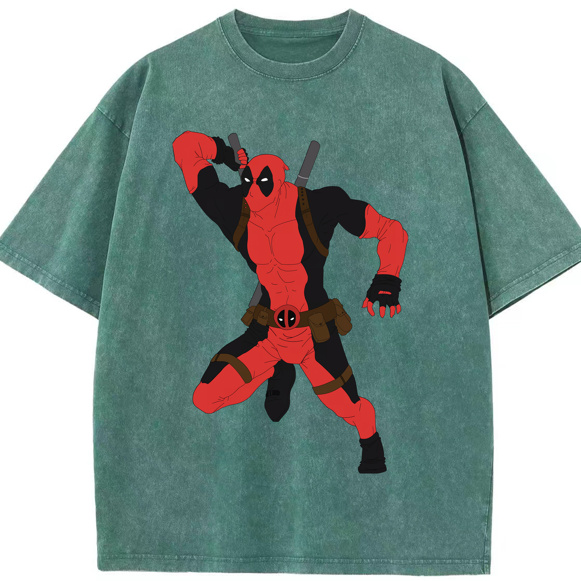（画像用） Deadpool デッドプール 綿100% ヴィンテージ風 半袖Tシャツ（フロントプリント）
